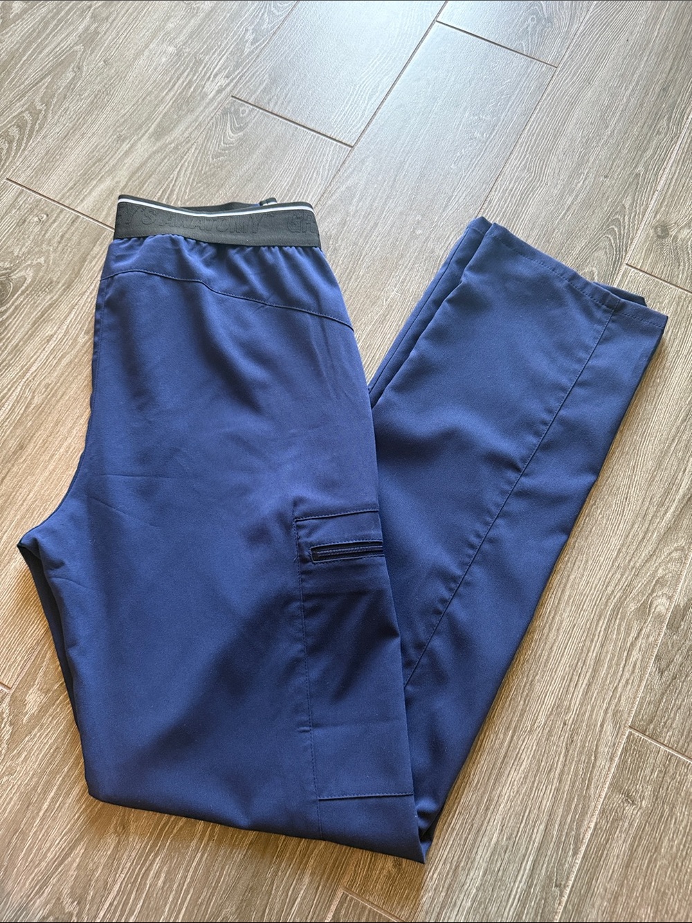 Grey's Anatomy Navy Cargo Scrub Pants with Elastic Waistband small tall